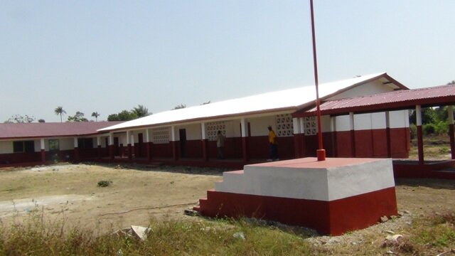 Right side view of the newly constructed school